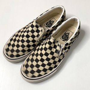 Vans Blurred Checkerboard Classic Slip Ons